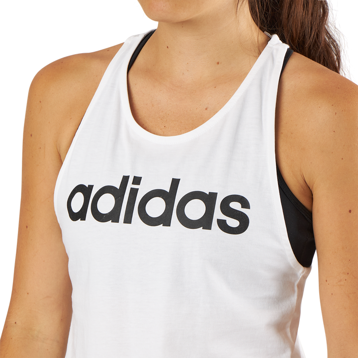 Linear Loose Tank White/Black