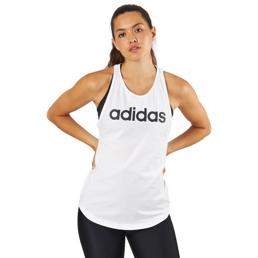 Linear Loose Tank White/Black