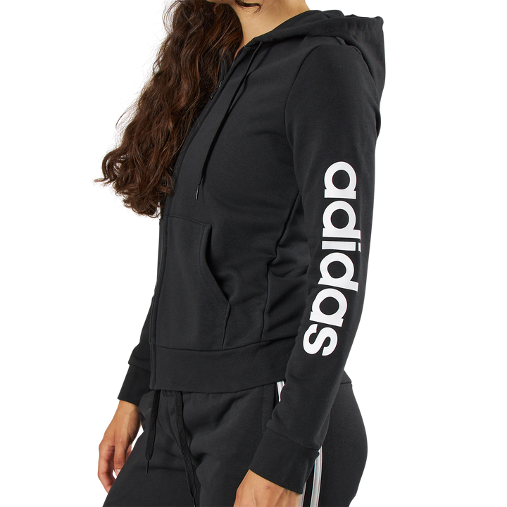 Essentials Linear Full Zip Hoodie Black / White