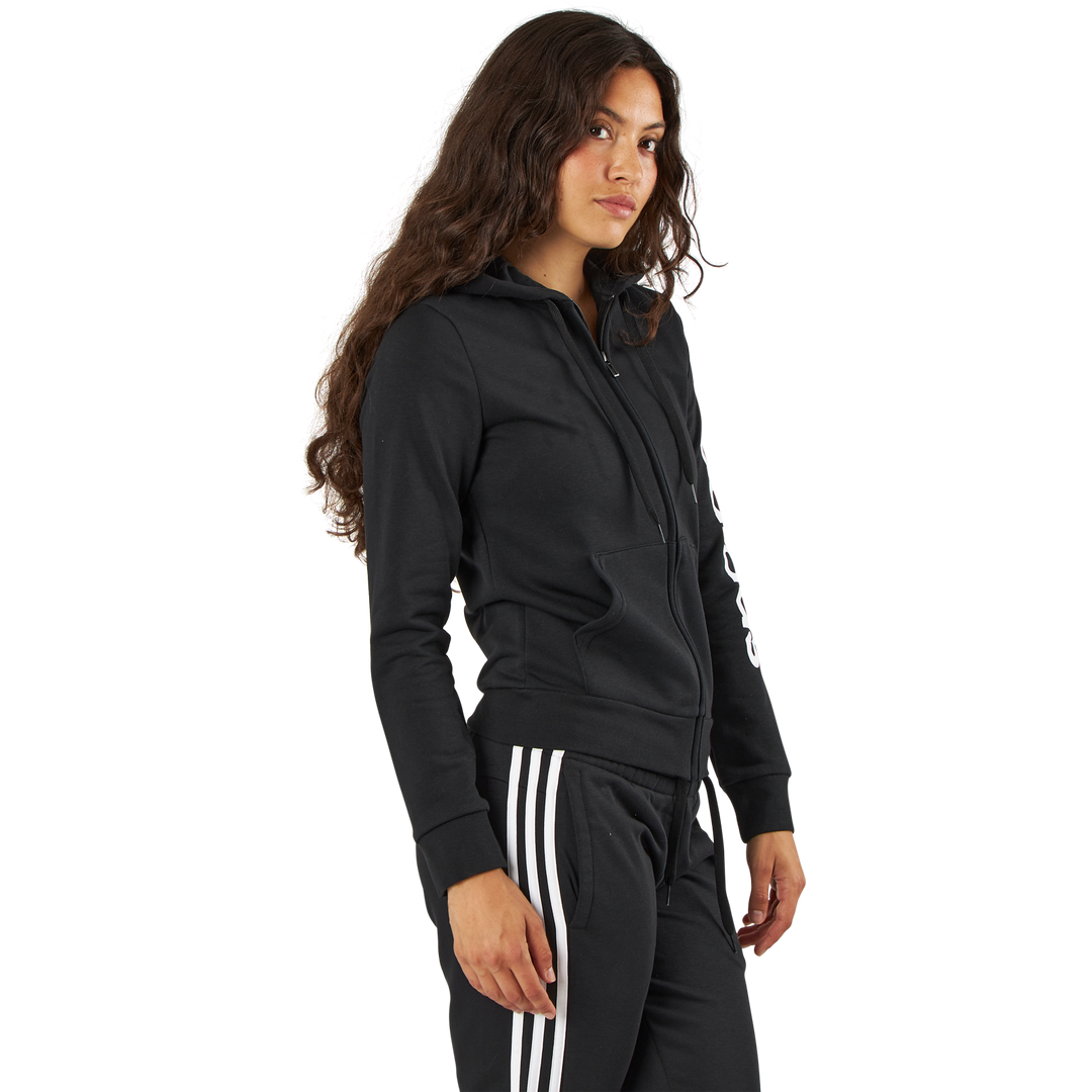 Essentials Linear Full Zip Hoodie Black / White