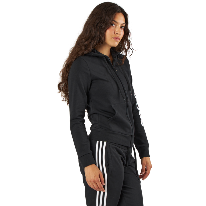 Essentials Linear Full Zip Hoodie Black / White