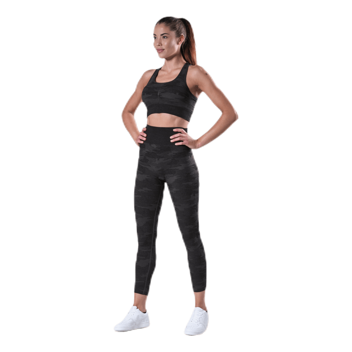 Fitness Seamless Racerback Bra Patterned/Black
