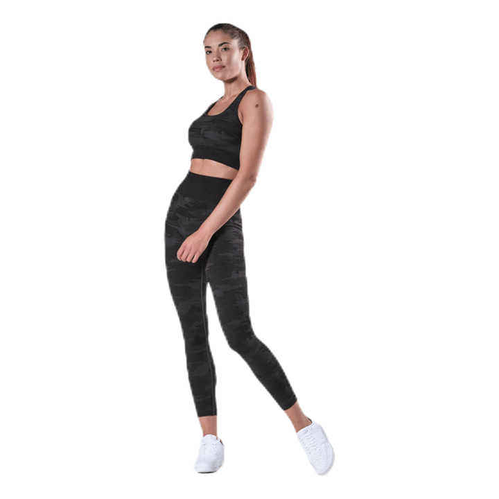 Fitness Seamless Tights 7/8 Patterned/Black