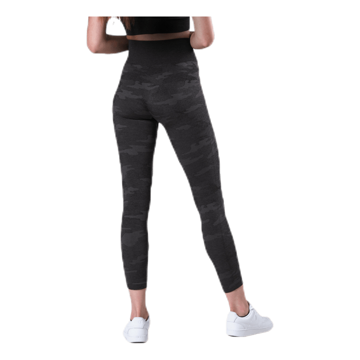 Fitness Seamless Tights 7/8 Patterned/Black