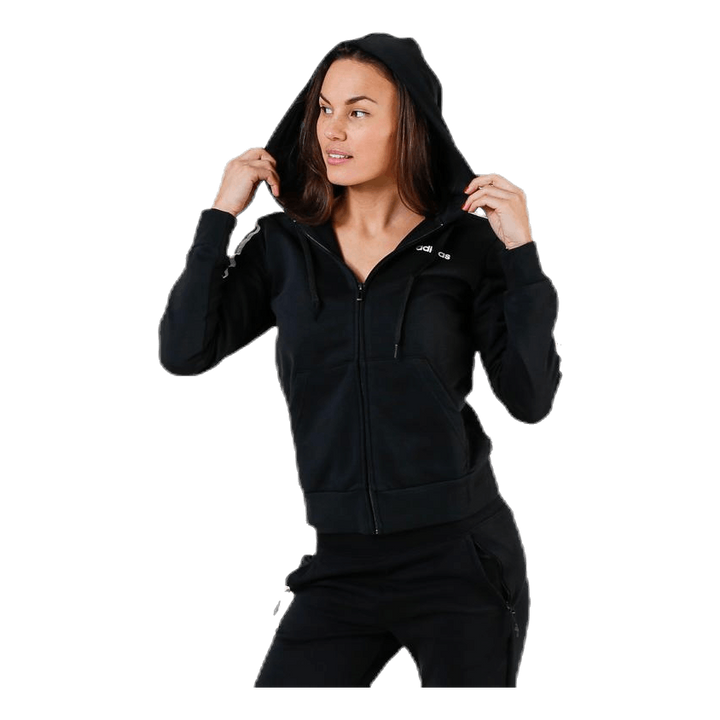 Essentials 3S Full Zip Hoodie Black / White
