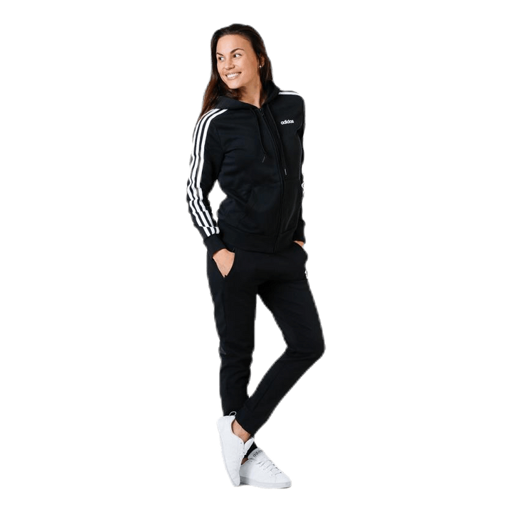 Essentials 3S Full Zip Hoodie Black / White