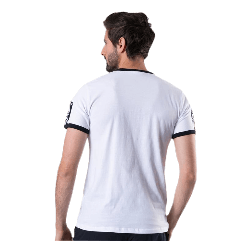 Ringer Taped Logo Tee White