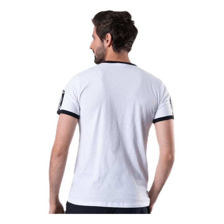 Ringer Taped Logo Tee White