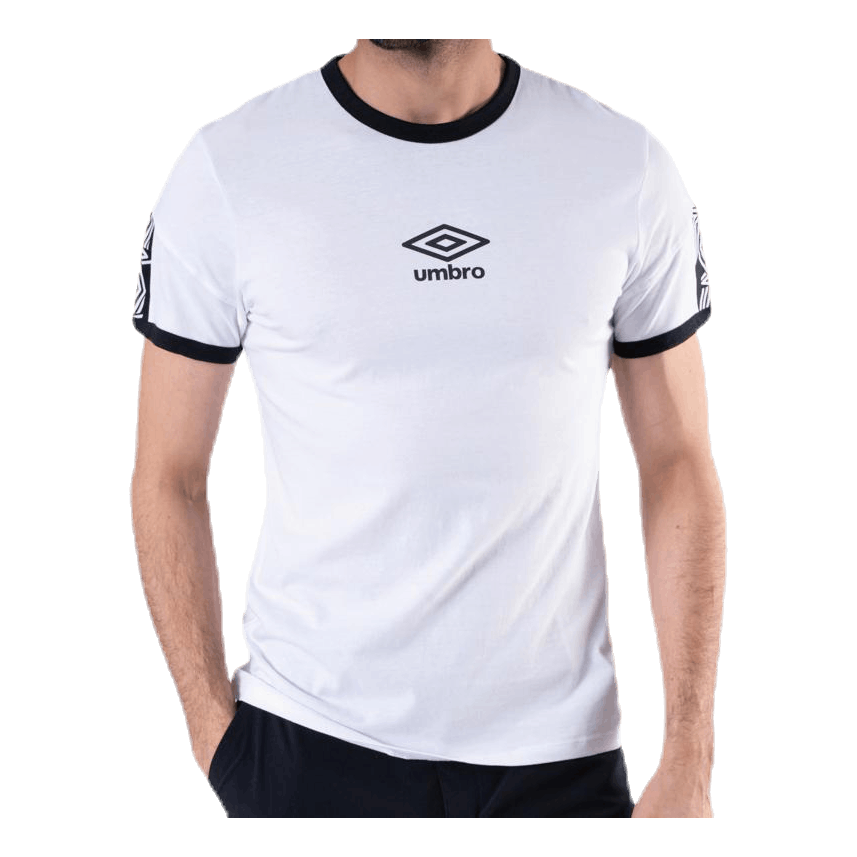 Ringer Taped Logo Tee White