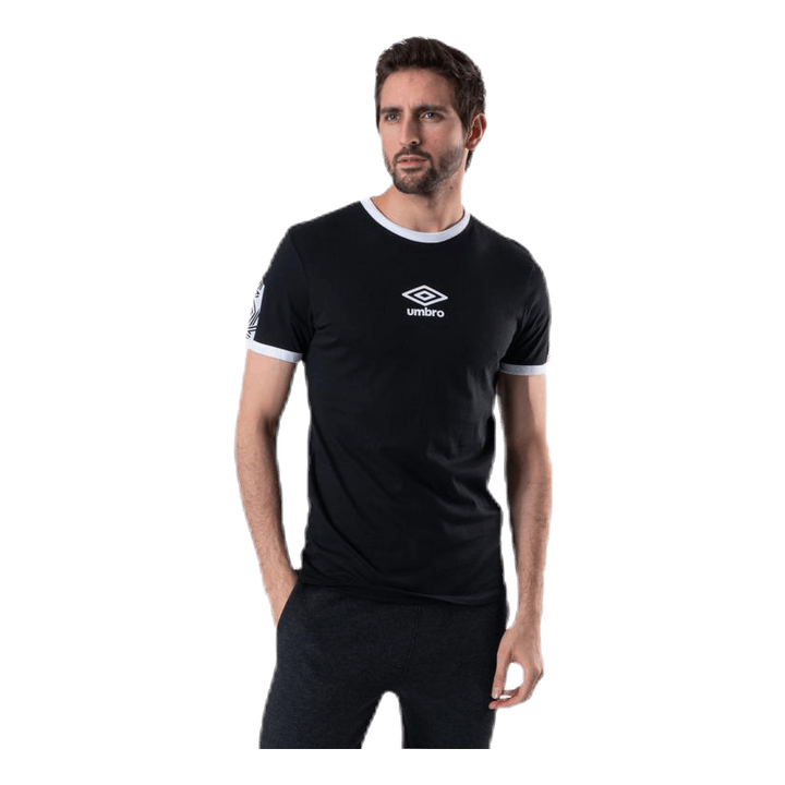 Ringer Taped Logo Tee Black