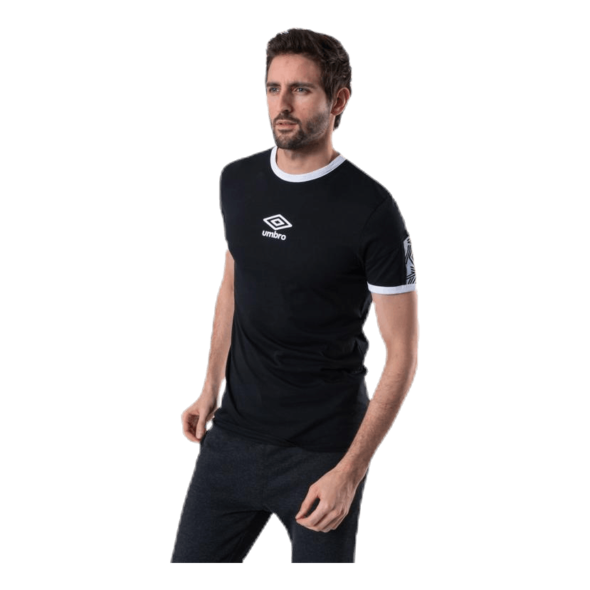 Ringer Taped Logo Tee Black