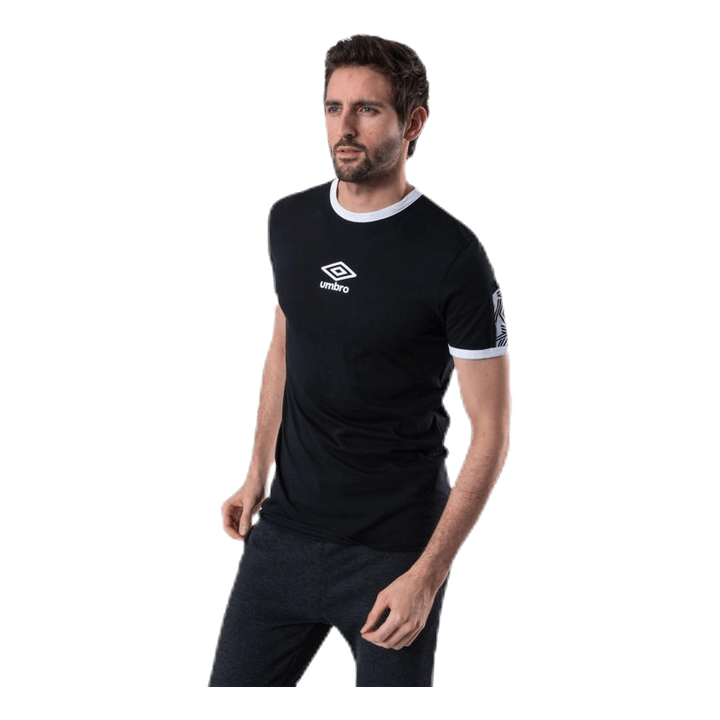 Ringer Taped Logo Tee Black