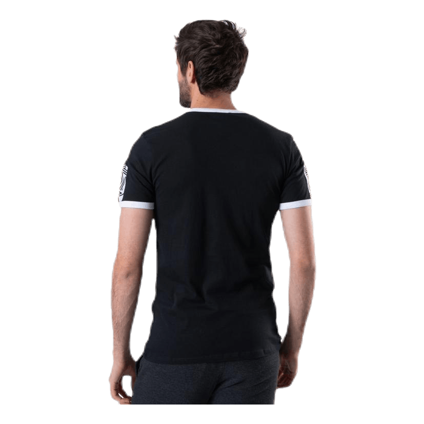 Ringer Taped Logo Tee Black