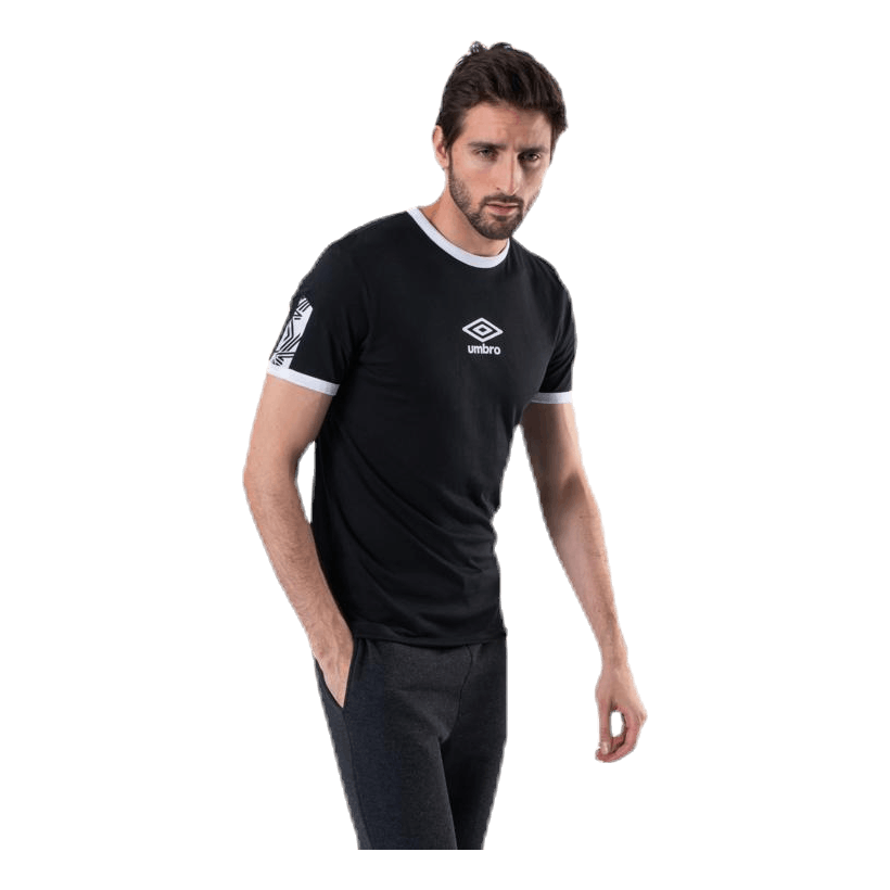 Ringer Taped Logo Tee Black