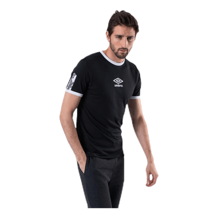 Ringer Taped Logo Tee Black