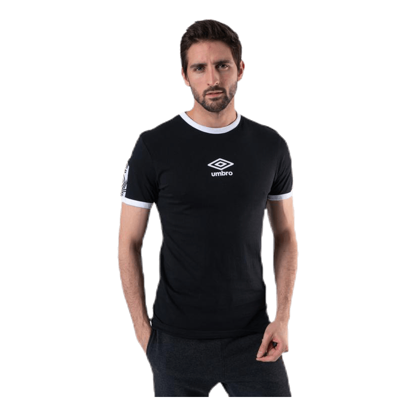 Ringer Taped Logo Tee Black