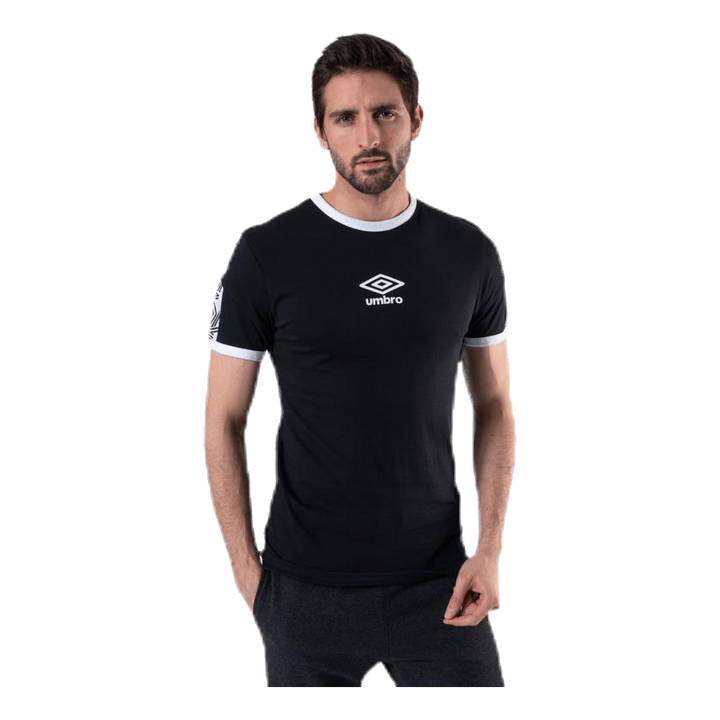 Ringer Taped Logo Tee Black