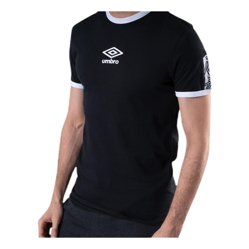 Ringer Taped Logo Tee Black