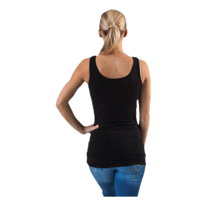 Live Love Long Tank Top Black