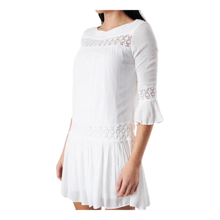 Tyra 3/4 Flare Short Dress Wvn White