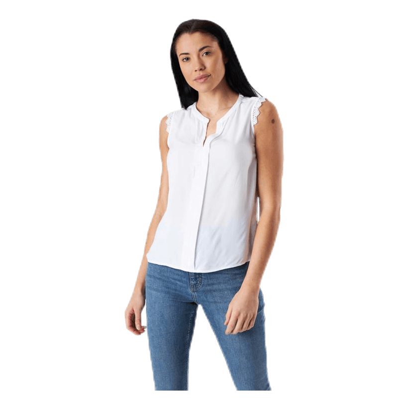 Kimmi S/L Top Wvn White