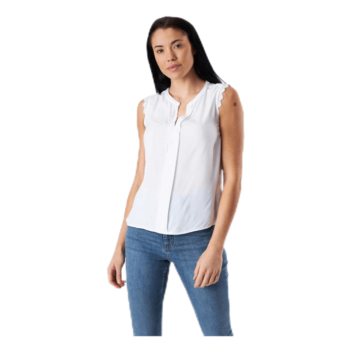 Kimmi S/L Top Wvn White