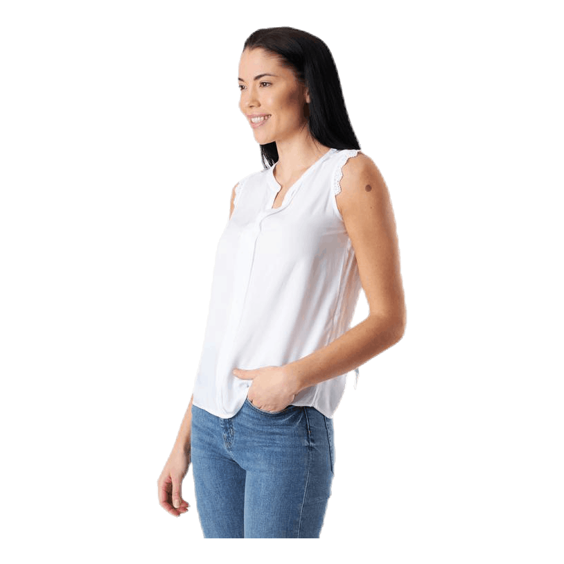 Kimmi S/L Top Wvn White