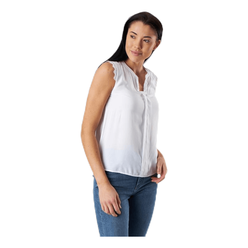 Kimmi S/L Top Wvn White