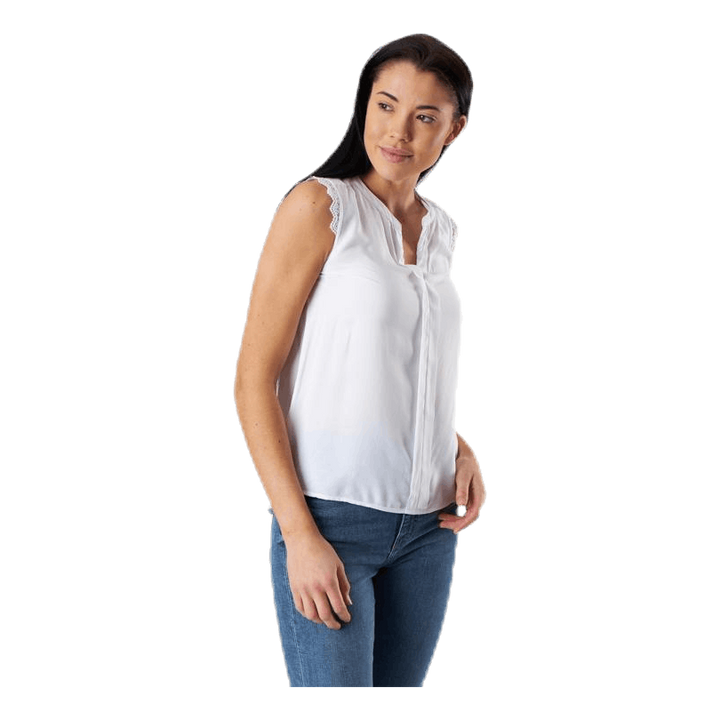 Kimmi S/L Top Wvn White