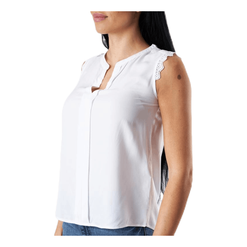Kimmi S/L Top Wvn White