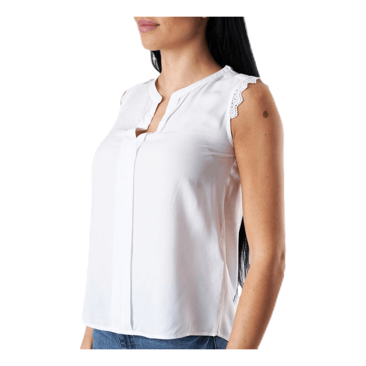 Kimmi S/L Top Wvn White