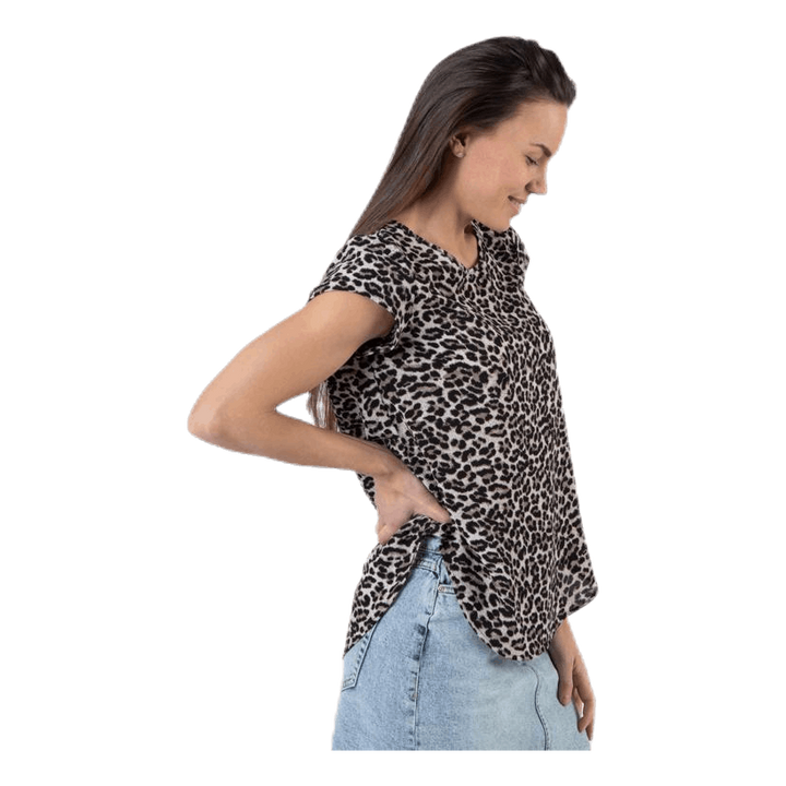 Vic Ss Aop Top Wvn Beige