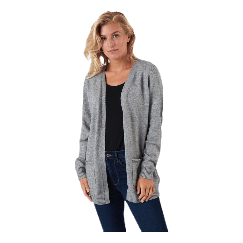 Lesly L/S Open Cardigan Knt Grey