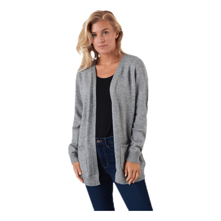 Lesly L/S Open Cardigan Knt Grey