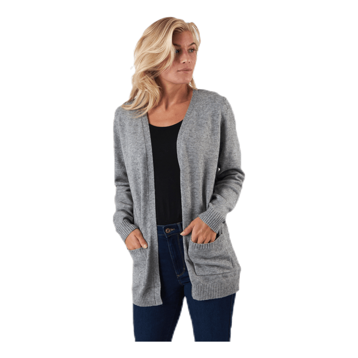 Lesly L/S Open Cardigan Knt Grey