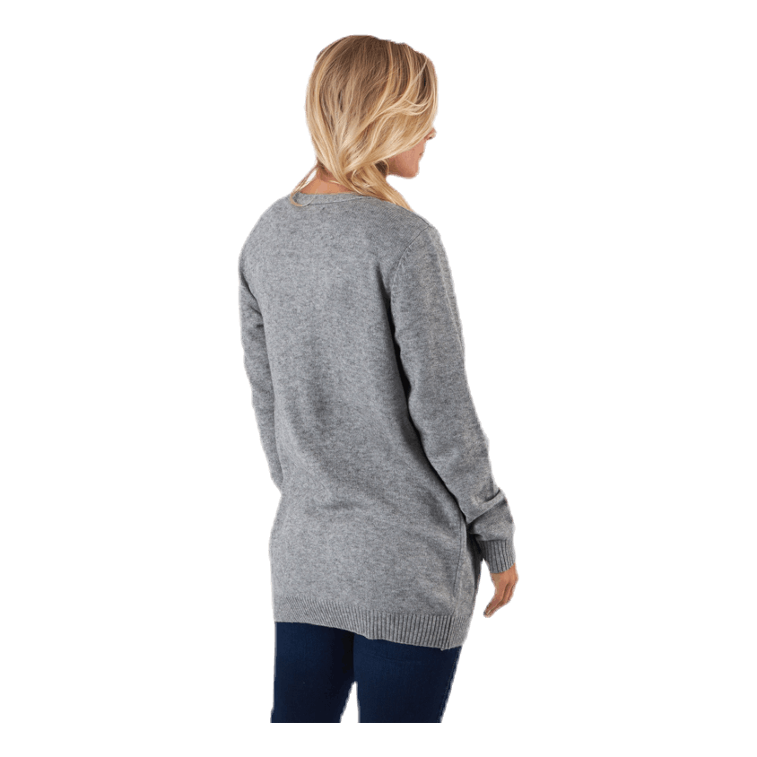 Lesly L/S Open Cardigan Knt Grey