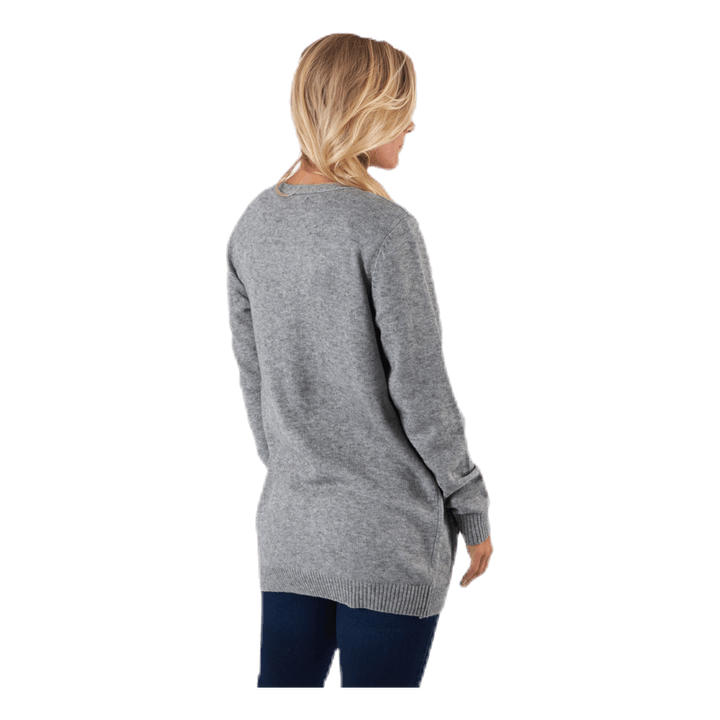 Lesly L/S Open Cardigan Knt Grey