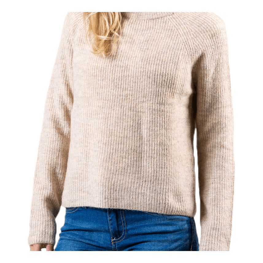 Ellen Ls O-Neck Knit White