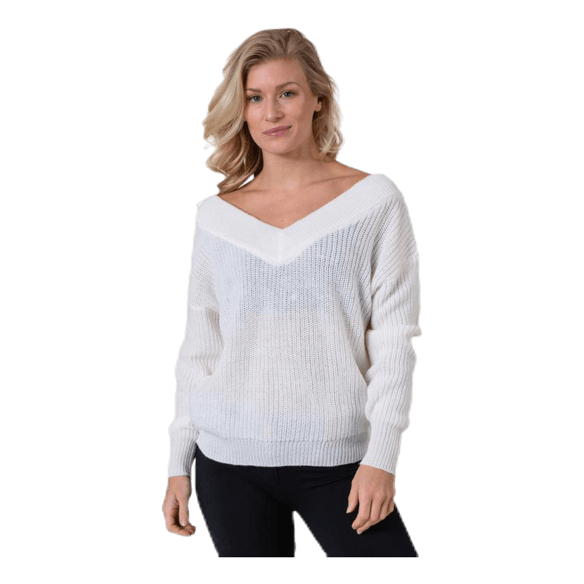 Melton Life L/S Pullover Knt White