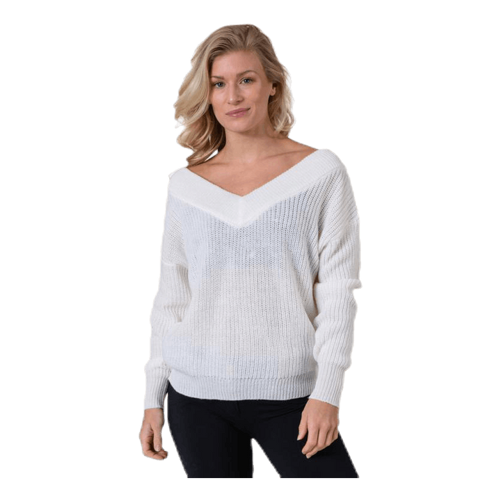 Melton Life L/S Pullover Knt White