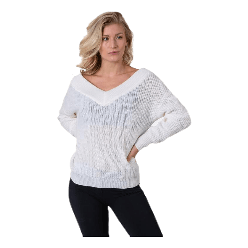 Melton Life L/S Pullover Knt White