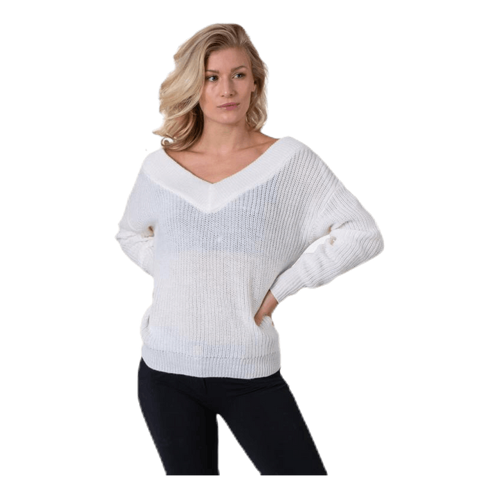 Melton Life L/S Pullover Knt White