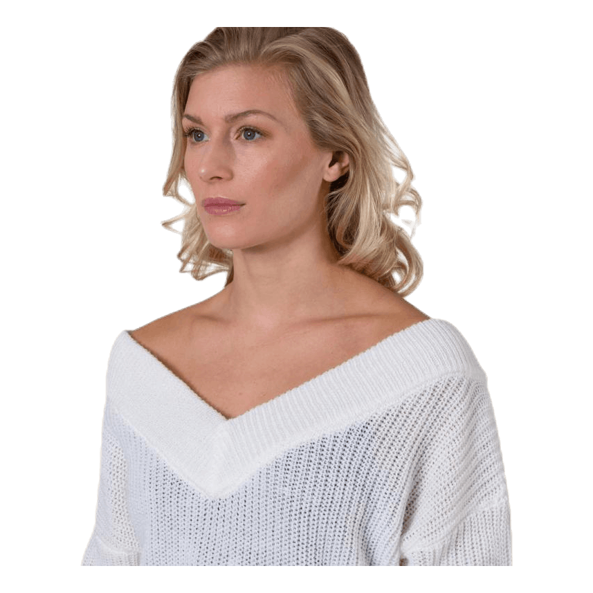 Melton Life L/S Pullover Knt White