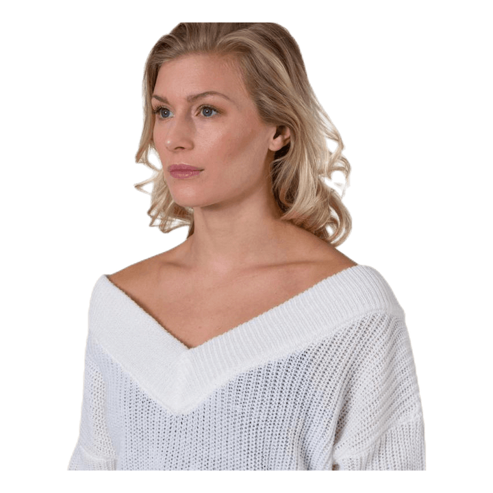 Melton Life L/S Pullover Knt White