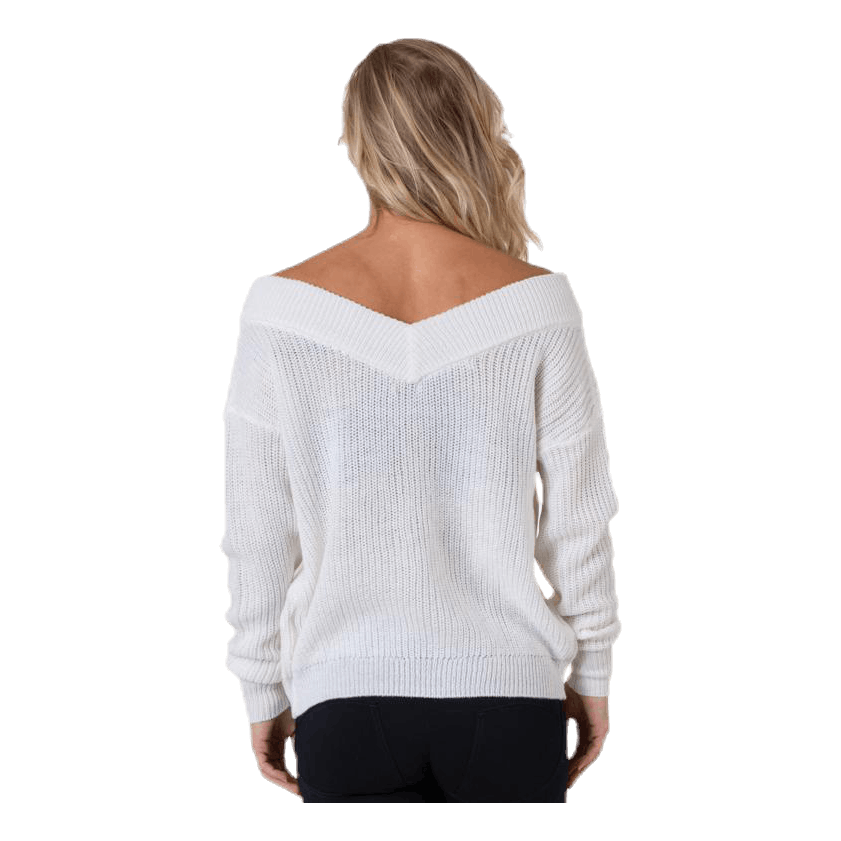 Melton Life L/S Pullover Knt White