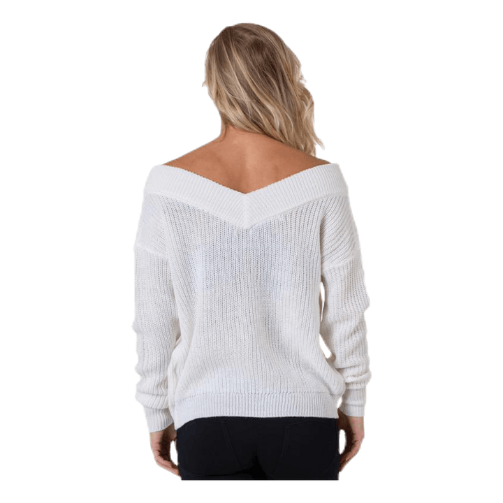 Melton Life L/S Pullover Knt White