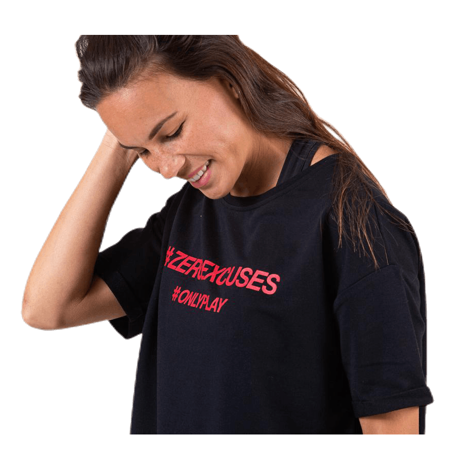 Arina Ss Loose Sweat Top Black