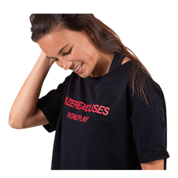 Arina Ss Loose Sweat Top Black