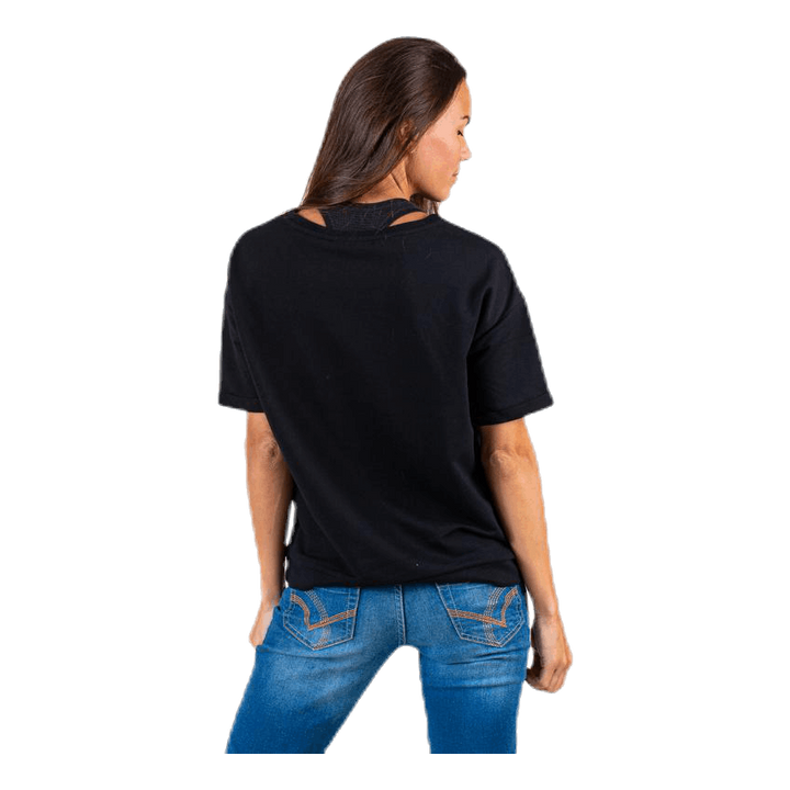 Arina Ss Loose Sweat Top Black