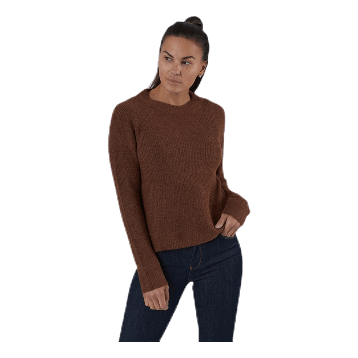 Ellen Ls O-Neck Knit Brown